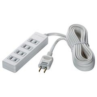 BUFFALO 2ピン式電源タップ 雷サージ防止付(4個口・1m) ホワイト BSTAPSG2410WH