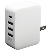 インプリンク PD対応Type-C/2USBポートAC充電器32W ホワイト IAC1C3UPD32W