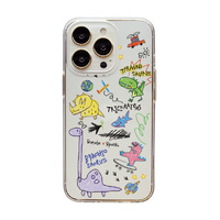 Dparks iPhone 14 Pro用ソフトクリアケース DINO DOODLE DS24155I14P