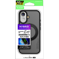 エレコム iPhone17用ハイブリッドケース MAGKEEP スタンド ブラック PM-A25AMAGSTBK