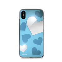 dreamplus iPhone XS/X用Heart MIRROR CASE ブルー DP10160I8