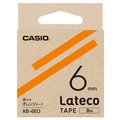 カシオ Lateco専用テープ(黒文字/6mm幅) オレンジテープ XB-6EO