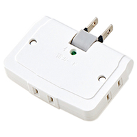 エレコム コーナータップ 雷ガード付き(3個口) ホワイト T-KTR04WH
