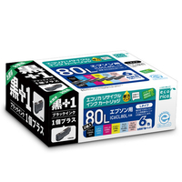 エコリカ 互換リサイクルインクカートリッジ 6色パック+ブラック ECI-E80L6P+BK