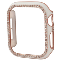 GAACAL Apple Watch Series 7-8 [41mm]用スワロフスキーフレーム ホワイト×ローズゴールド W00065WR5