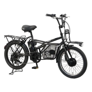 PELTECH 【電動アシスト自転車】20型 電動アシストeカーゴバイク 外装7段 マットブラック GRC-515L-MBK-8AH-イメージ1