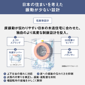 パナソニック 【左開き】ななめドラム式洗濯乾燥機 マットホワイト NA-SD10UBL-W-イメージ12