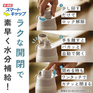象印 ステンレスクールボトル(1.0L) ライトグリーン SD-KA100-GM-イメージ4