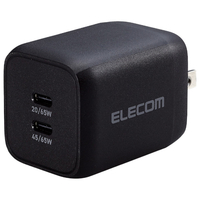 エレコム USB Power Delivery 65W キューブAC充電器(C×2) ブラック MPA-ACCP4365BK