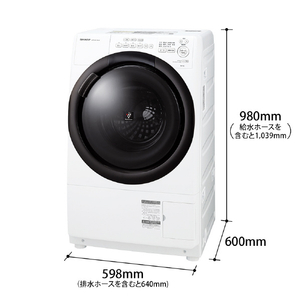 SHARP 【右開き】7kgドラム式洗濯乾燥機 ホワイト系・右開き ES-7S2-WR-イメージ2