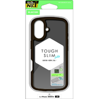 エレコム iPhone 17用TOUGH SLIM LITE ケース フレームカラー マットブラック(ラバーコート) メタルステッカー付 マットブラック PM-A25ATSLFCBKM