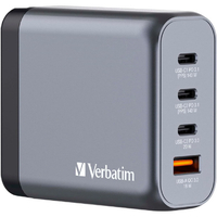 Verbatim 140W PD急速充電対応 GaNチャージャー 4ポート(USB-Cx3、USB-Ax1) 32203