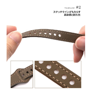WEARPLANET Apple Watch 49/46/45/44/42mm用Slim Line フラット本革バンド ディープブラック WP23205AWBK-イメージ6