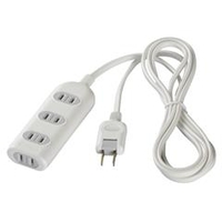 BUFFALO 2ピン式電源タップ(4個口・5m) ホワイト BSTAPST2450WH
