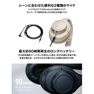 オーディオテクニカ ワイヤレスノイズキャンセリングヘッドホン ブラック ATH-S300BT BK-イメージ10