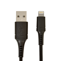 ラスタバナナ 充電・通信ケーブル(USB Type-A to Lightning) 2m ブラック R20CAAL2A02BK
