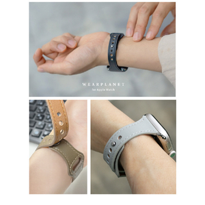 WEARPLANET Apple Watch 49/46/45/44/42mm用Slim Line フラット本革バンド メープルブラウン WP23208AWAM-イメージ14
