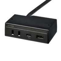 エルパ 家具用コンセントUSB AC1個口+Type-A 1ポート+Type-C 1ポート ブラック FO-UC123(BK)