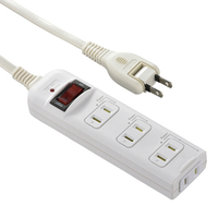 オーム電機 発煙ガードスイッチ付タップ(4個口・1m) ホワイト HS-T41HJ3-W