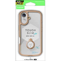 エレコム iPhone 17用TOUGH SLIM LITE ケース フレームカラー リング付 ベージュ PM-A25ATSLFCRBE