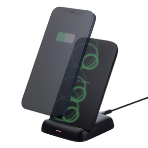 エレコム Qi規格(EPP)対応ワイヤレス充電器(12W・スタンド) ブラック W-QS11BK-イメージ2