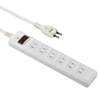 オーム電機 発煙ガードスイッチ付タップ(6個口・5m) ホワイト HS-T65HJ3-W