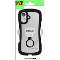 エレコム iPhone 17用Grippy ハイブリッドケース フレームカラー リング付 ブラック PM-A25AGRPFRBK