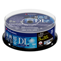 Verbatim 録画用DVD-R DL 8．5GB 2-8倍速対応 インクジェットプリンター対応 20枚入り VHR21HDP20SD1