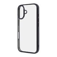 レイアウト iPhone 16用Like standard 衝撃吸収 バンパー メタリック ハイブリッドケース ブラック RT-P46CC16/BM