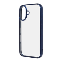 レイアウト iPhone 16用Like standard 衝撃吸収 バンパー メタリック ハイブリッドケース ブルー RT-P46CC16/AM