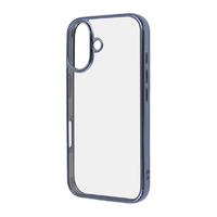 レイアウト iPhone 16用Like standard 衝撃吸収 バンパー メタリック ハイブリッドケース ライトブルー RT-P46CC16/LAM