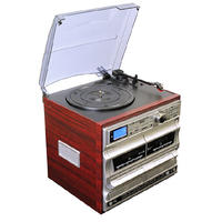 クマザキエイム CD録音が出来るレコードプレーヤー ローズウッド×シルバー×ブラック CRC1022