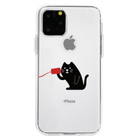 Dparks iPhone 11 Pro用ソフトクリアケース 聞くネコ DS17246I58R