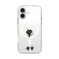 abbi FRIENDS Phone 16用ネコマンジュウMagSafe対応クリアケース 渡り ABF27248I16
