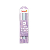 トンボ鉛筆 ippo!かきかたえんぴつ 2B パープル系 12本 FCE458U-KB-KPB01-2B