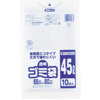 ワタナベ 透明ゴミ袋(再生原料タイプ)４５Ｌ (１０枚入) ワタナベ 透明ゴミ袋 U-45