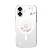 abbi FRIENDS iPhone 16用ターチャンMagSafe対応クリアケース おさかなピンク ABF27274I16