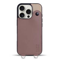 エム・ディー・シー iPhone 16 Pro用nano universe ストラップ付き背面ケース バイカラー ココア MD-75549-4