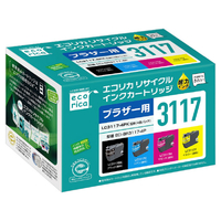 エコリカ リサイクルインクカートリッジ(4色パック) ECI-BR3117-4P