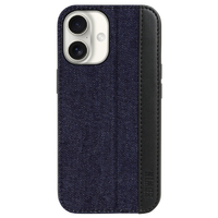 エム・ディー・シー iPhone 16用スタンド付き背面ケース EDWIN デニム/インディゴ MD-75553-1