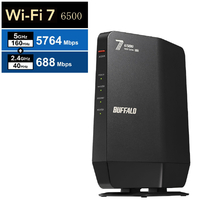 BUFFALO 無線LAN親機 802．11be/ax/ac/n/a/g/b 5764+688Mbps ブラック WSR6500BE6P-BK