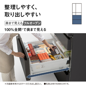 パナソニック 【フレンチドア】650L 6ドア冷凍冷蔵庫 ストーンブラック NR-F65WX3-K-イメージ6