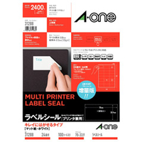 エーワン ラベルシール キレイにはがせるタイプ マット紙・ホワイト A4 24面 上下余白付 100シート入り 31288