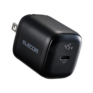 エレコム 電力ディスプレイ付き AC充電器 (45W/C×1) ブラック MPA-AC13145BK-イメージ2