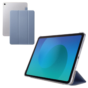 エレコム 11インチiPad Air(M3/M2) フラップケース 薄型軽量 背面クリア 2アングル ブルーグレー TB-A25MWVBG-イメージ2