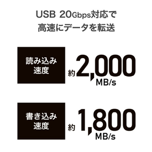 I・Oデータ USB 20Gbps USB-C/USB-A対応 ポータブルSSD 4TB (受注生産) シャンパンゴールド SSCA-SUW4CP-イメージ4