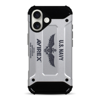 エム・ディー・シー iPhone 16用AVIREX 耐衝撃ケース/アーミータフ シルバー MD-75558-3