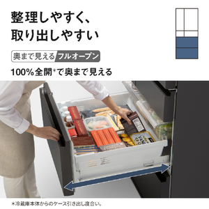 パナソニック 【フレンチドア】601L 6ドア冷凍冷蔵庫 ストーンブラック NR-F60WX3-K-イメージ6