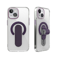 momo stick iPhone 15用Mag Grip レンズガード一体型クリアケース ディープパープル MMS25302I15