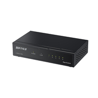BUFFALO Giga 5ポート スイッチングハブ 電源外付け 金属筐体 マグネット付属 ブラック LSW8-GT-5ES/BK